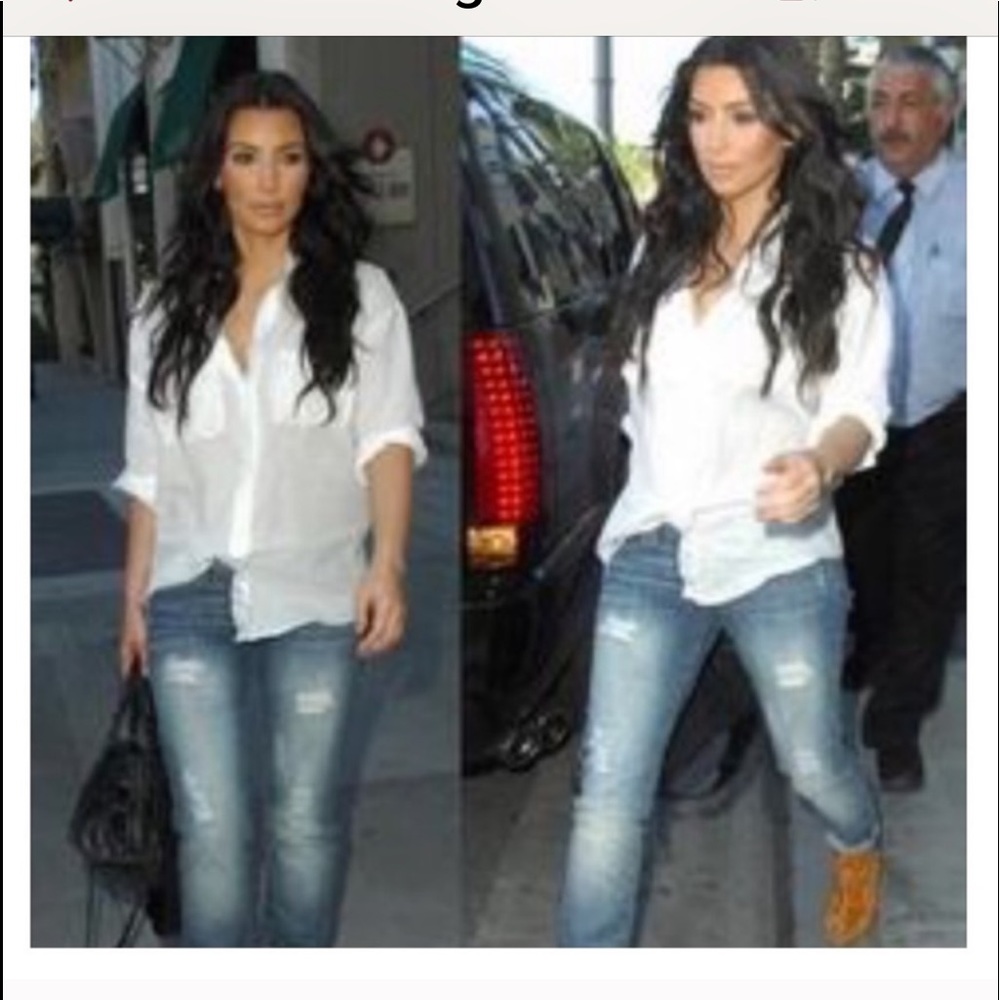 Light Wash Skinny Distressed Jeans - Picture 2 of 5